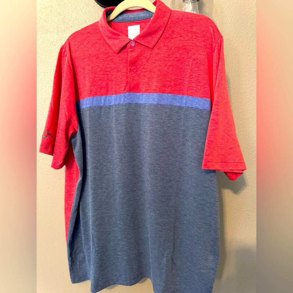 Callaway Men's Red and Gray Golf Shirt